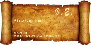 Viszlay Emil névjegykártya